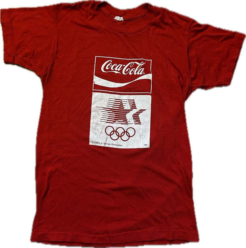 Vintage 1980 L.A. Olympics Coca-Cola Single Stitch Graphic T-Shirt Classic 80s